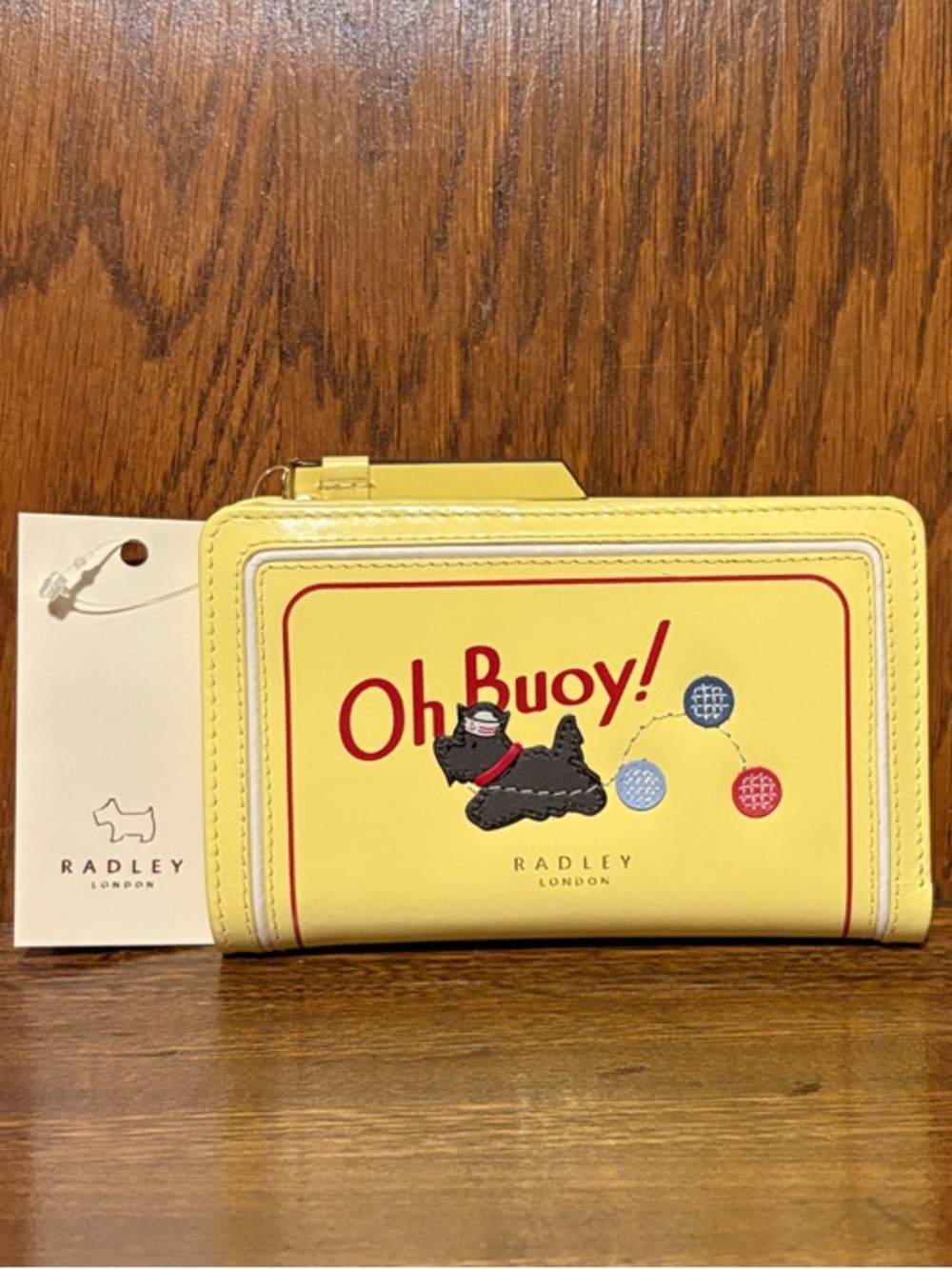 NWT-Radley London-Oh Buoy 🛟 Medium Bifold Wallet-Light Yellow-$108
